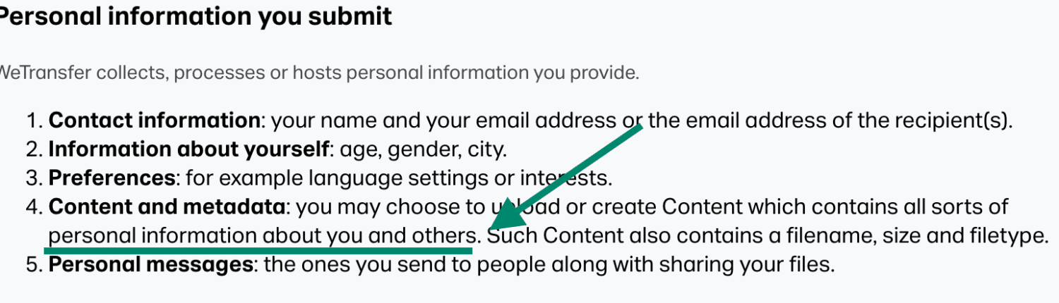 Es legal usar WeTransfer para enviar Documentos que incluyan Datos Personales Es legal usar WeTransfer para enviar Documentos que incluyan Datos Personales